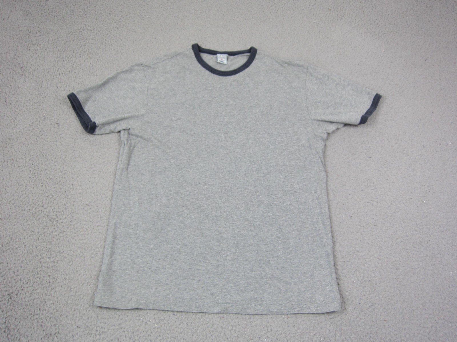 Vintage Old Navy Shirt Mens Medium Gray Ringer Blank Basic Cotton Casual Y2K