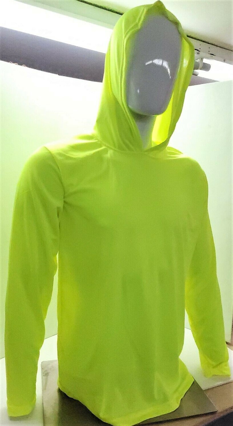 Hi Vis Long Sleeve Safety Shirt With Hoodie, Polyester Birdeye Mesh Fabric