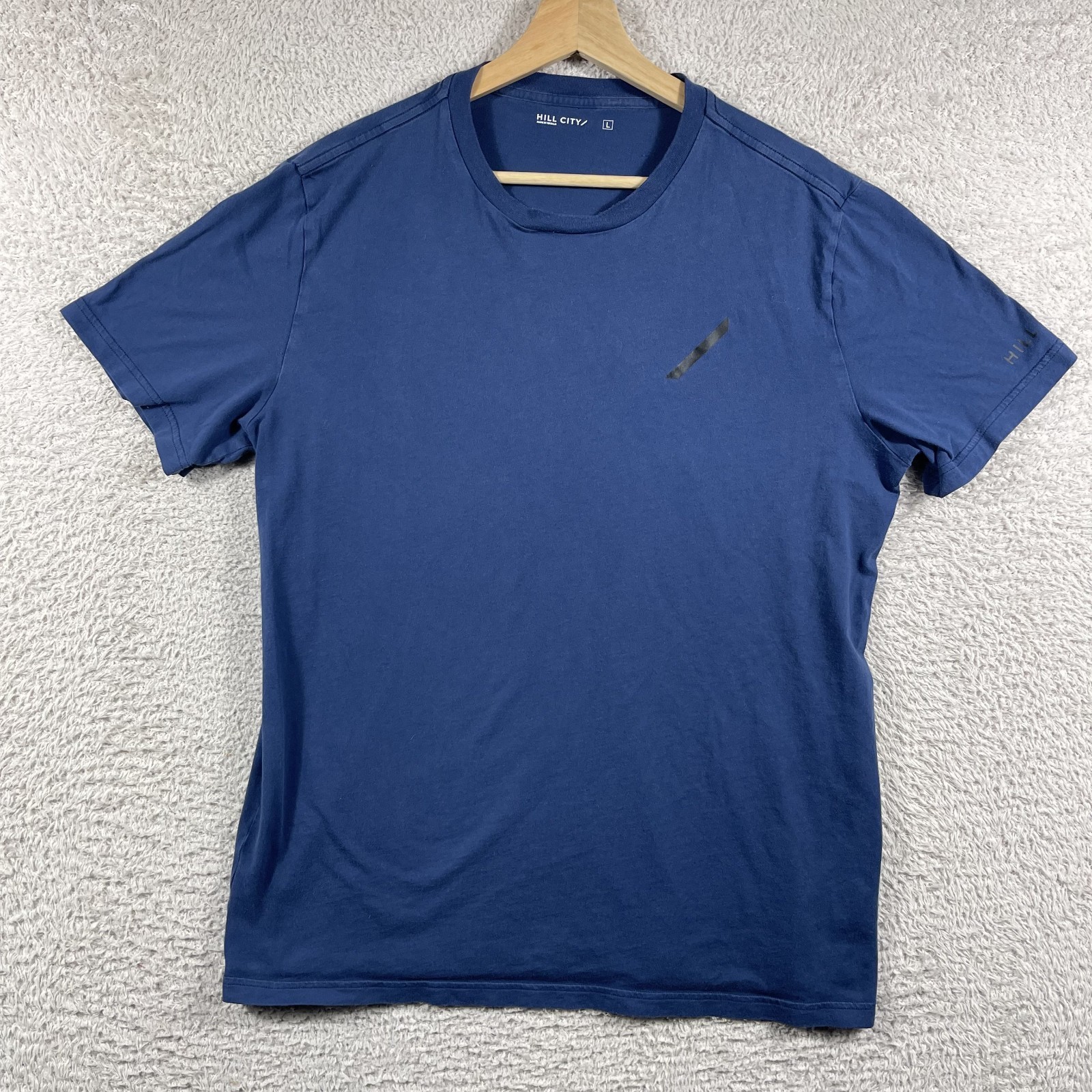 Hill City T Shirt Mens Large Blue Supima Cotton Gym Running San Francisco Casual