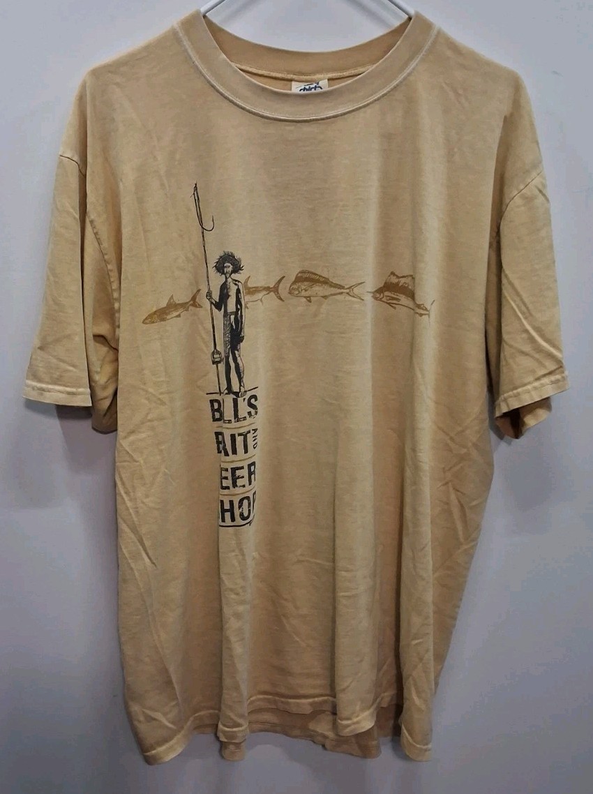 Crazy Shirts Bill&rsquo;s Bait Beer Shop Graphic Tee Fishing Hawaii L