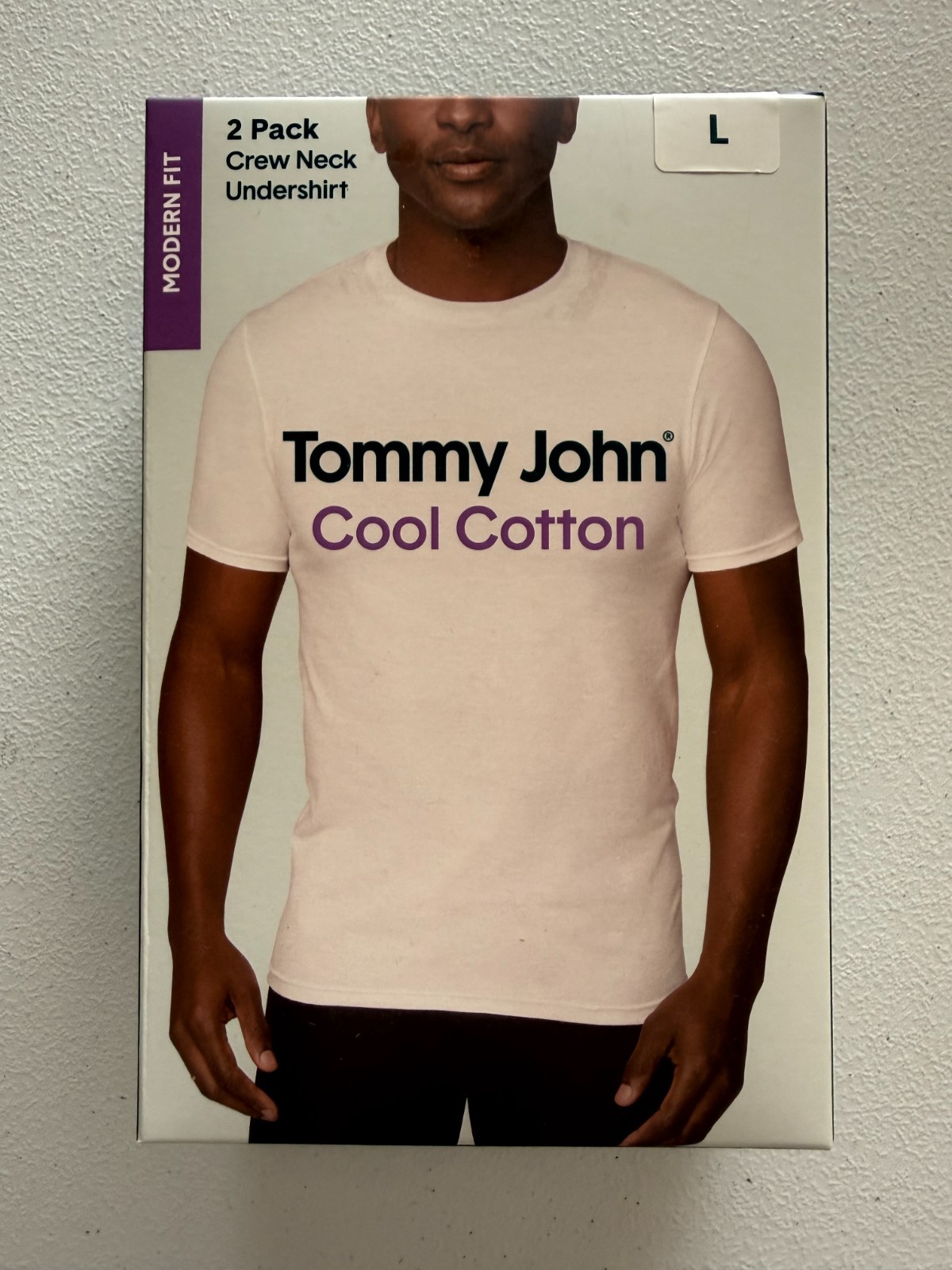 Tommy John Cool Cotton Mens Crew Neck Undershirt 2 Pack White Size L New Box