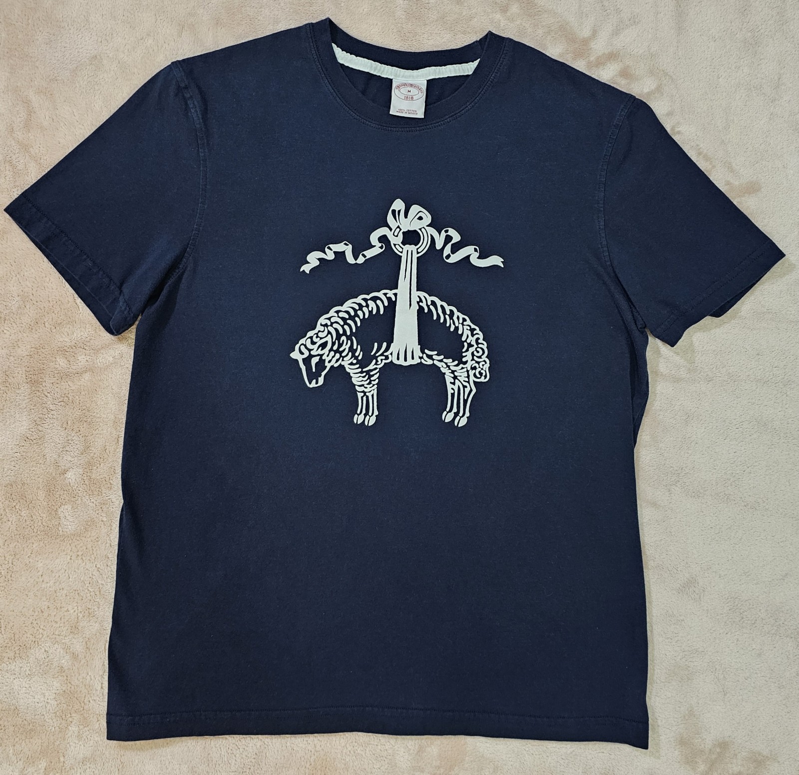Brooks Brothers Navy Blue T-Shirt Size Medium Golden Fleece Graphic 2023 Preppy