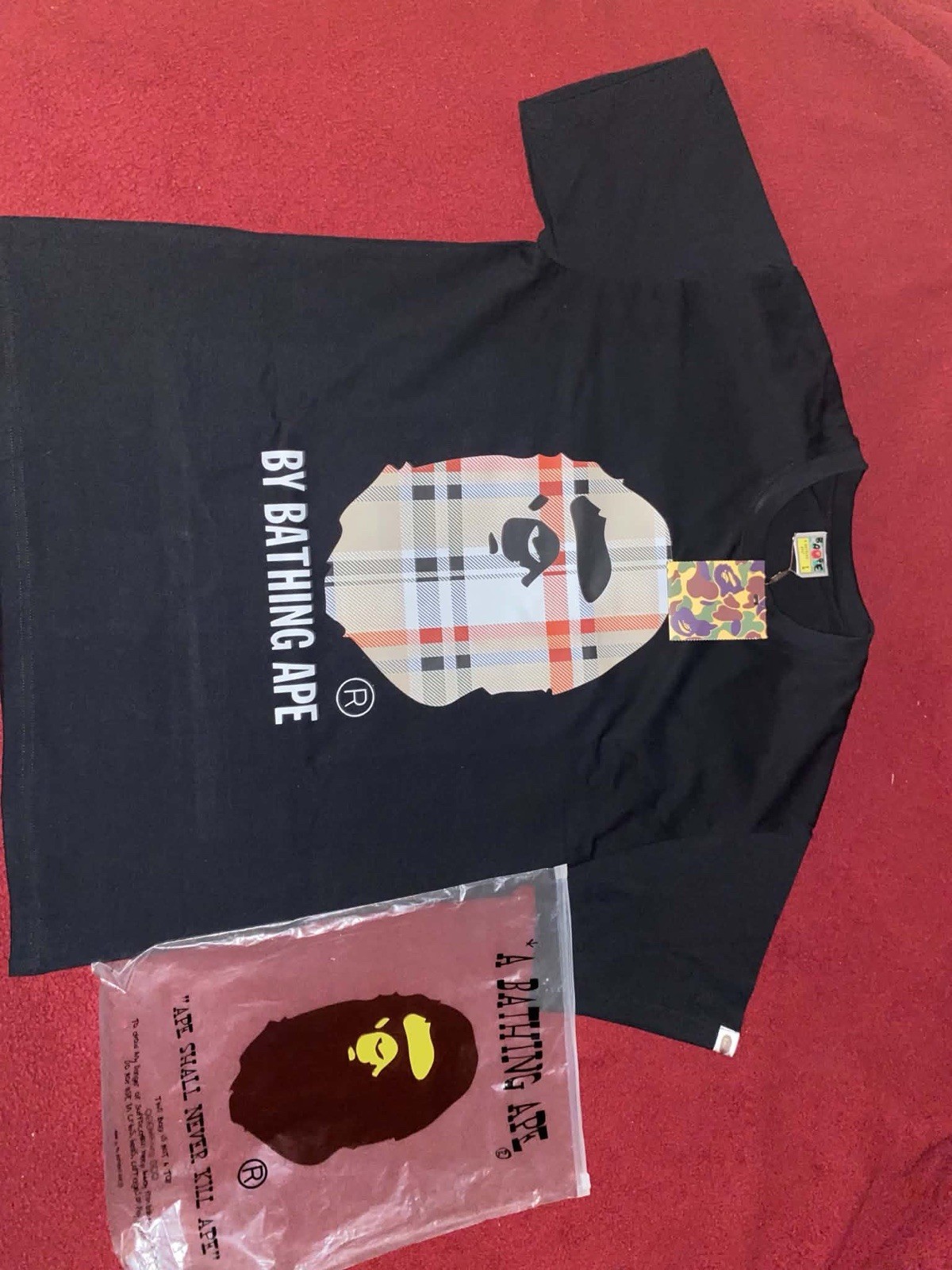 A Bathing Ape BAPE Ape Head Graphic Tee Black Men&rsquo;s L Cotton Crew Neck