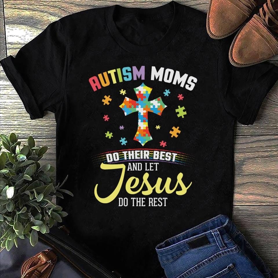Autism Mom Shirt Christian Puzzle Piece Design – Awareness Gift
