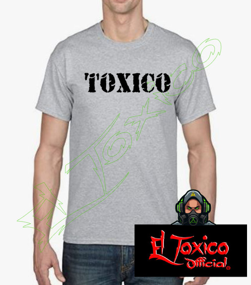 TOXICO T-SHIRT MILITARY TEXT FRONT DESIGN HTV 100% COTTON PRESHRUNK REGULAR FIT