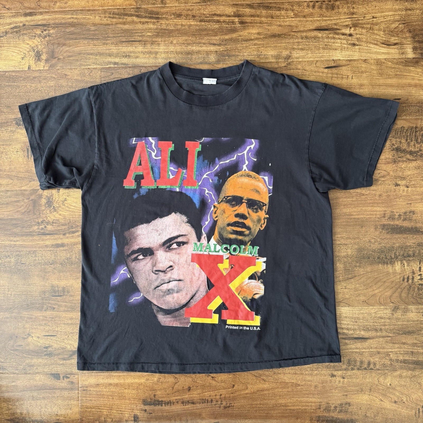 Malcolm X and Muhammad Ali Bootleg Raptee Faded Tag SZ XL