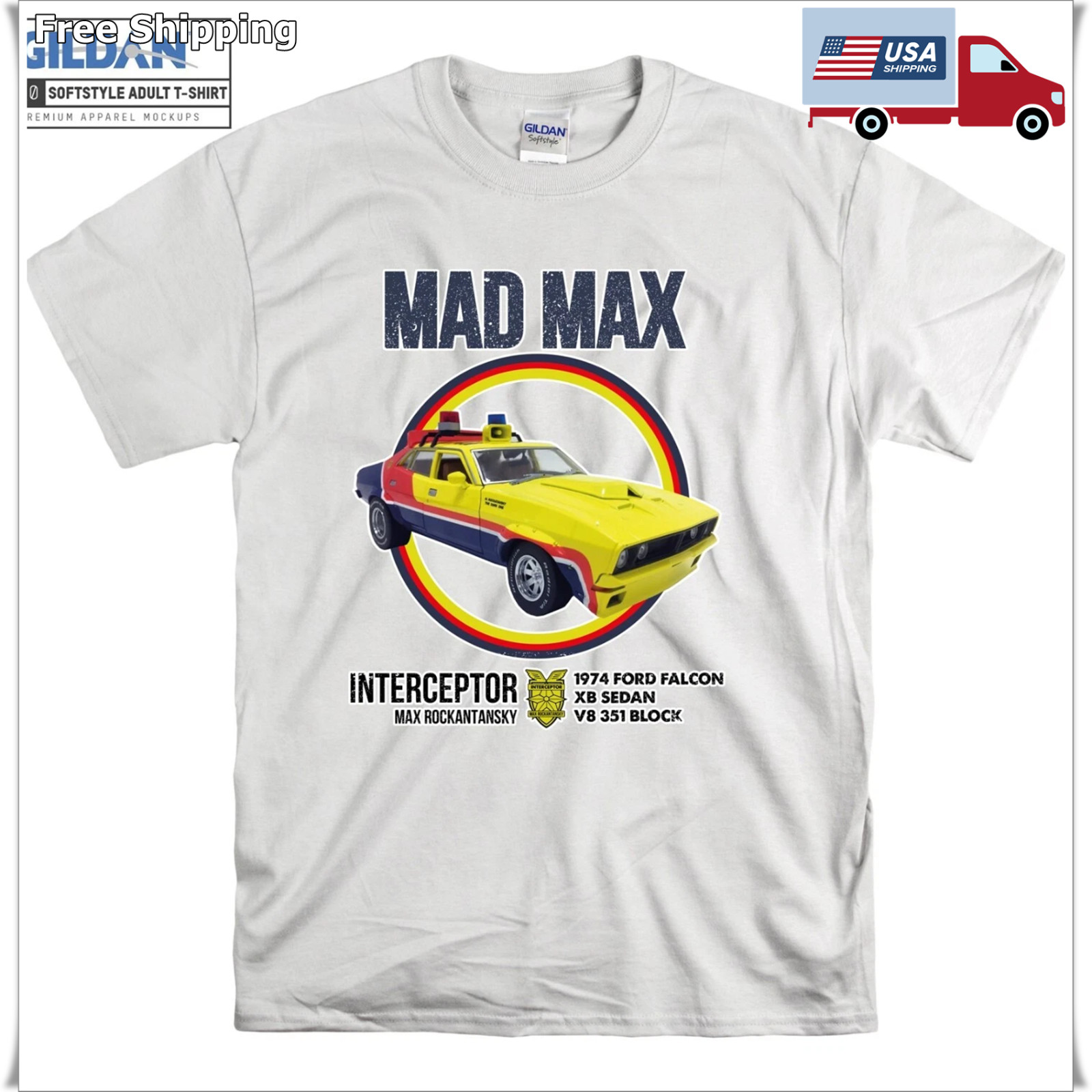 Mad Max Interceptor T-shirt Car Symbol T shirt Men Women Unisex Tshirt