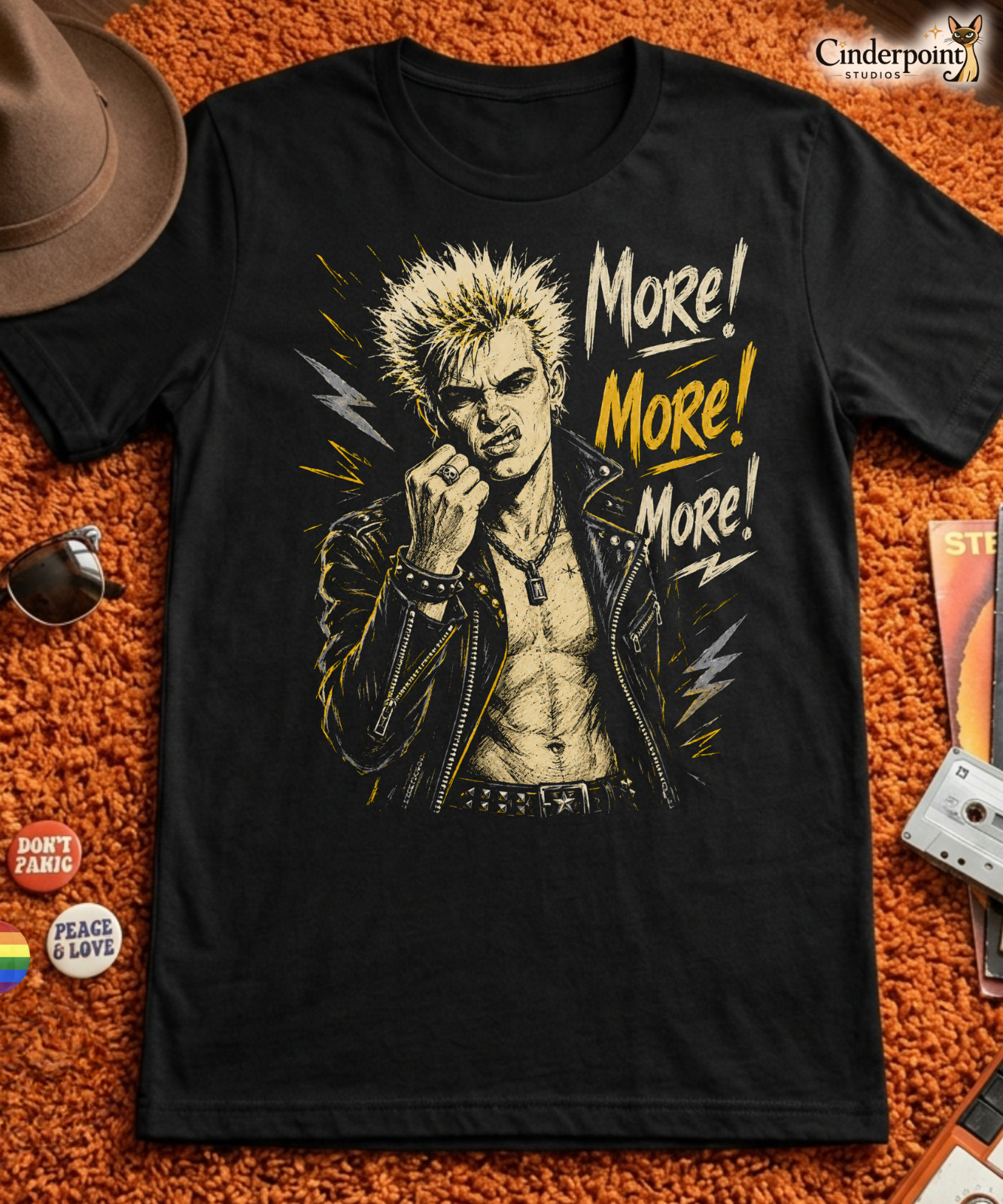 Rebel Yell Punk Rock Tribute Tee 80s New Wave Cyberpunk Style Shirt XS-5XL