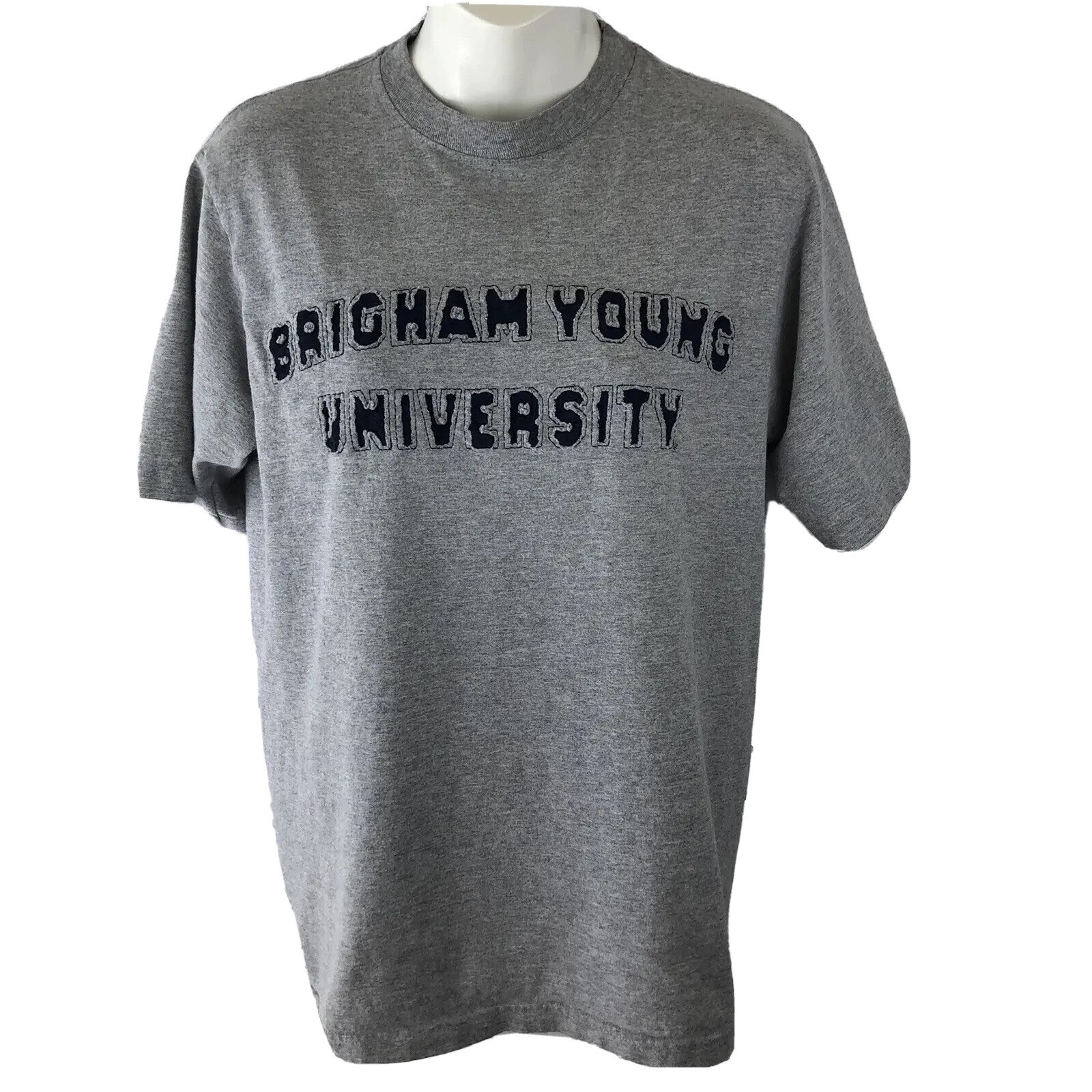 Brigham Young University T Shirt / Adult (S) / Grey / Stitched Logo