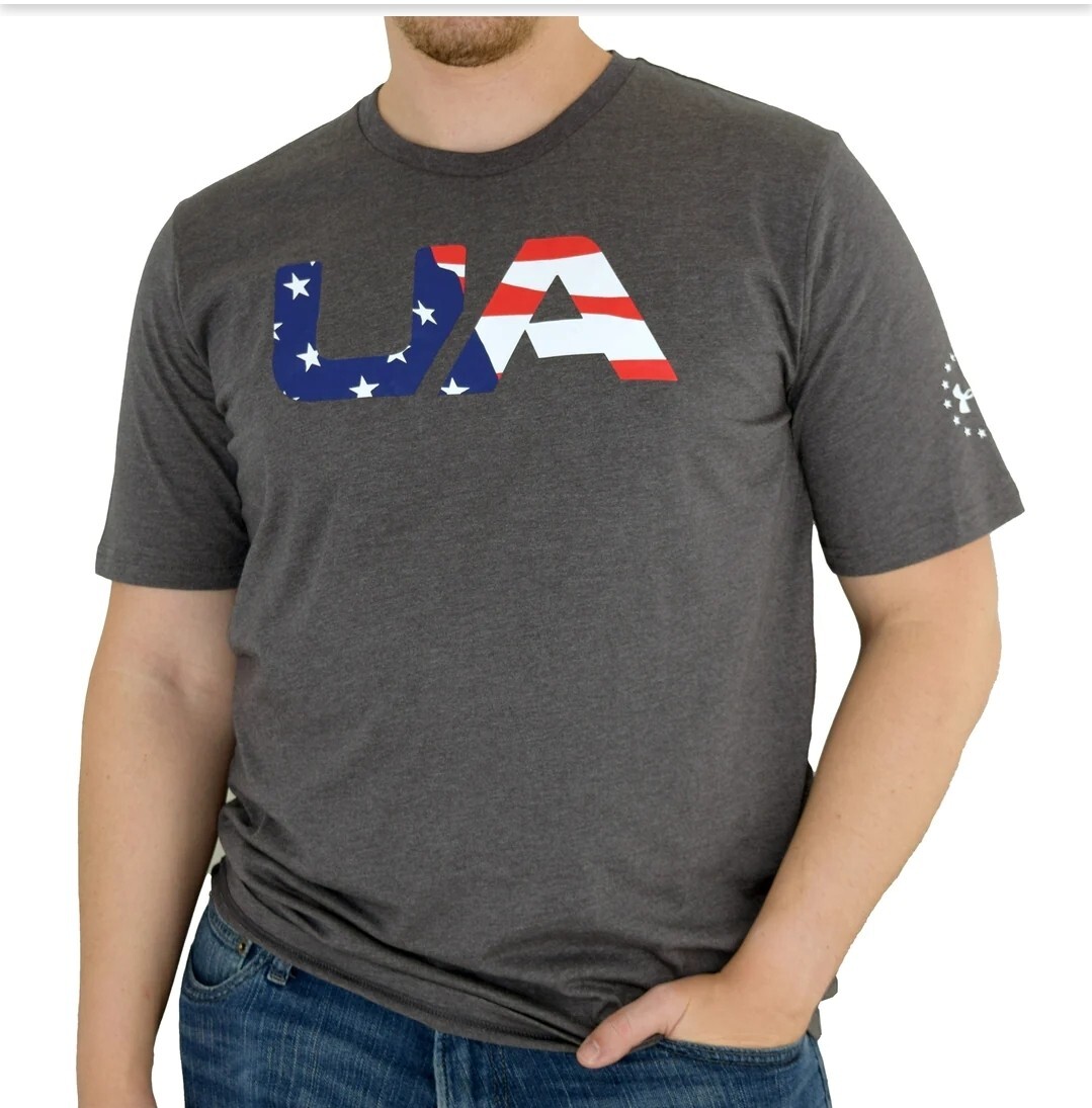 Under Armour Men&rsquo;s UA Freedom Big Flag USA T-Shirt, Graphite, Sz. Small