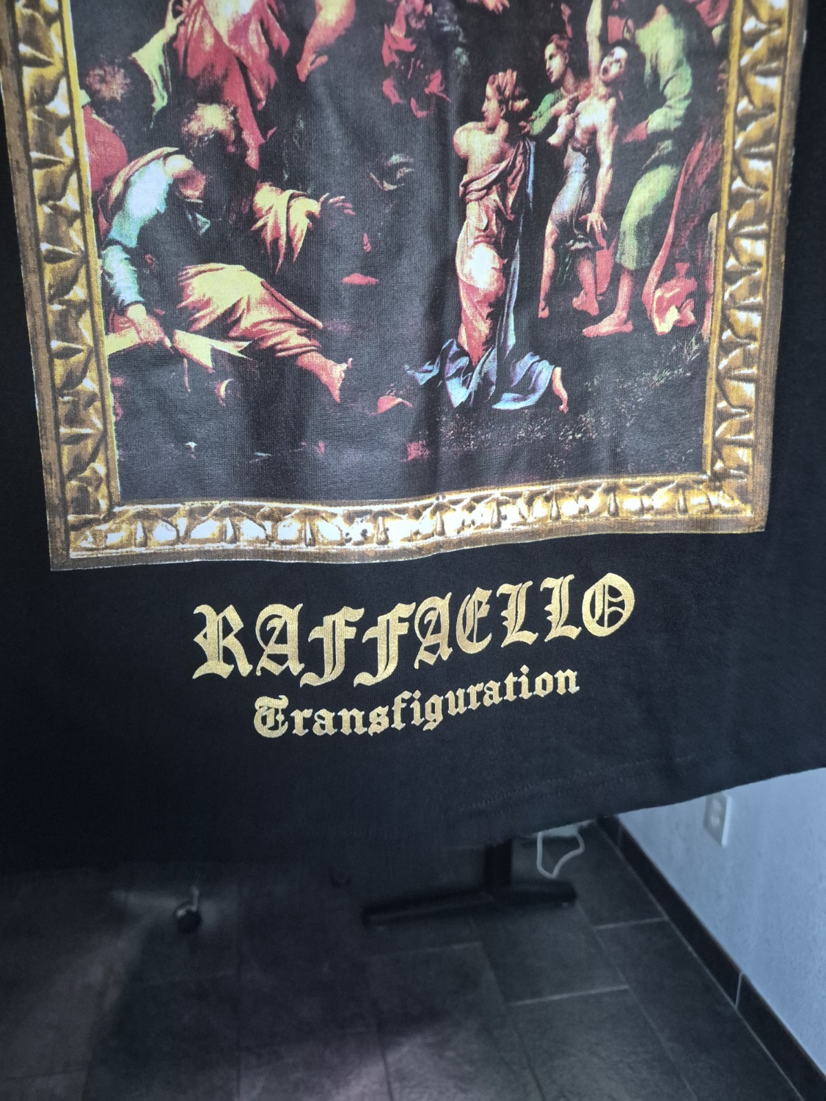 Rebel Vengeance Raffaello Transfiguration Black Graphic Men&rsquo;s T-Shirt SMALL