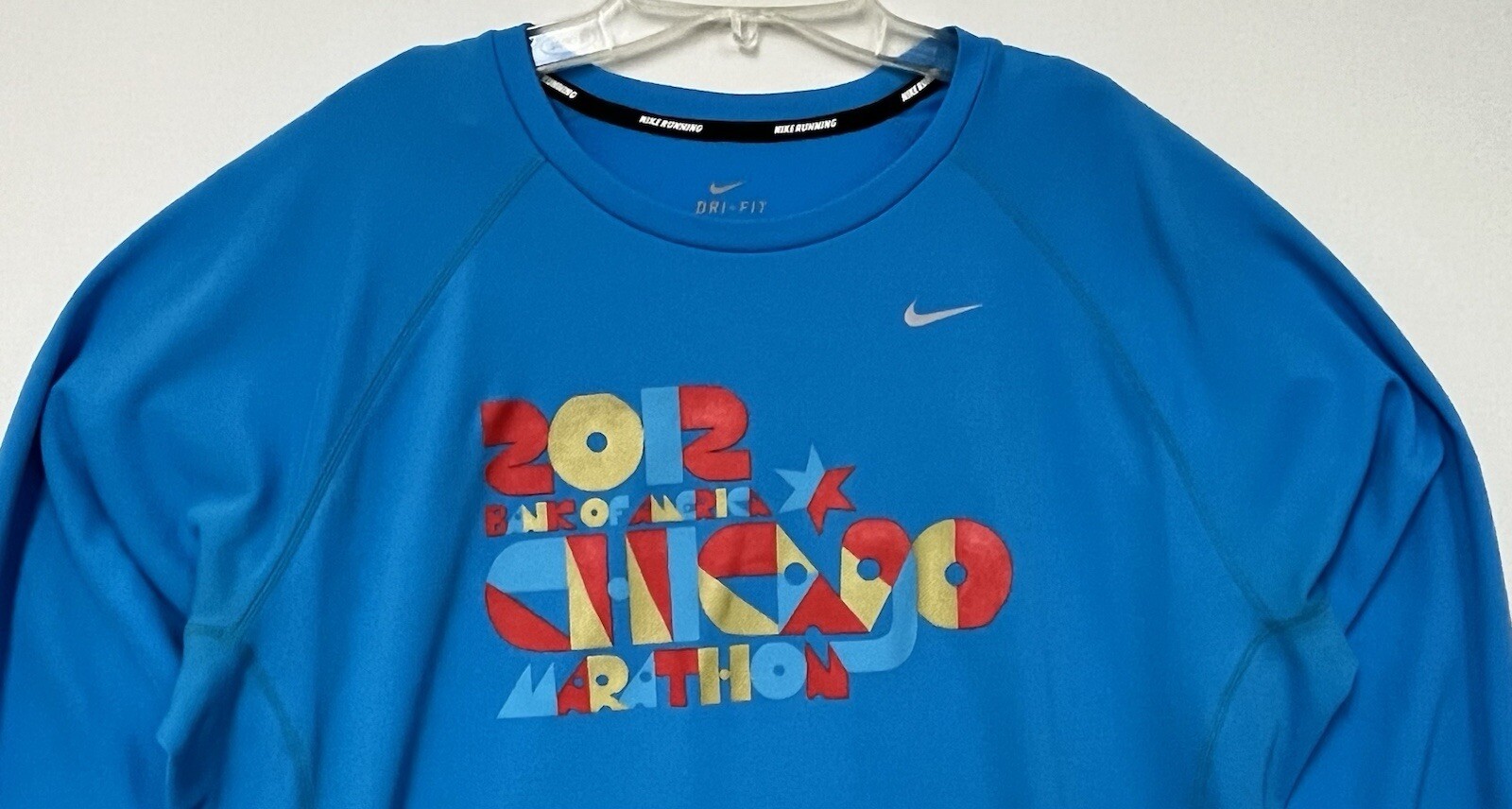 Bank of America Chicago Marathon 2012 Nike Miler Dri-Fit L/S Men&rsquo;s XL Blue