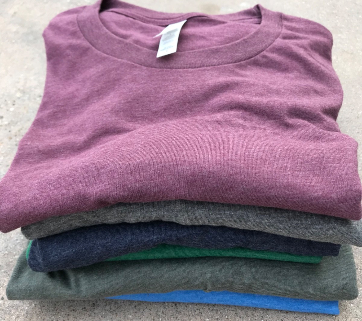 6 Pack 2XL shirt&rsquo;s 5 Bella Canvas CVC3001 & 1 Blue AllMade, Assortment of Colors