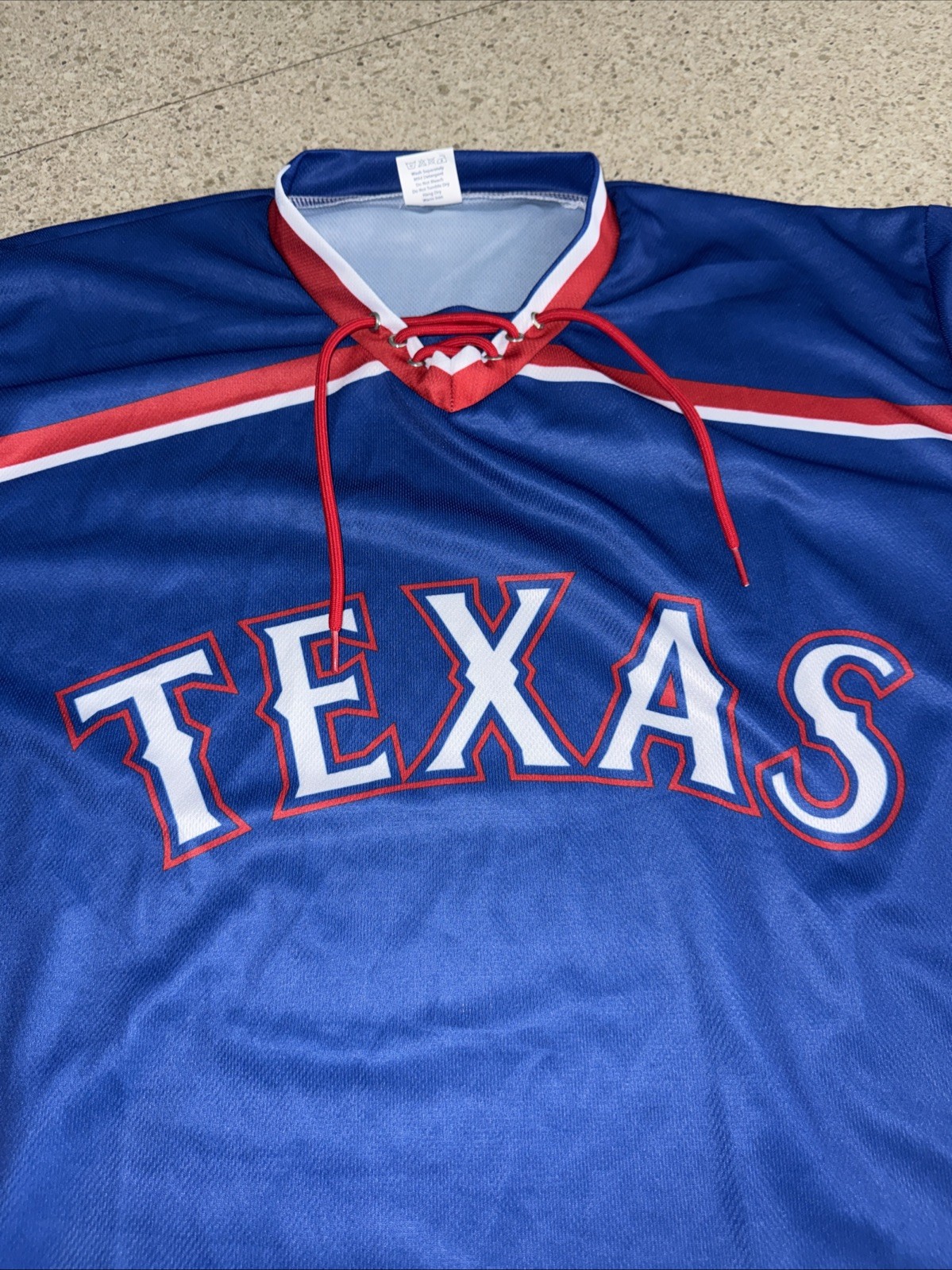 MLB Baseball Texas Rangers Lace Up SGA Hockey Jersey 8/26/2025 Size XL