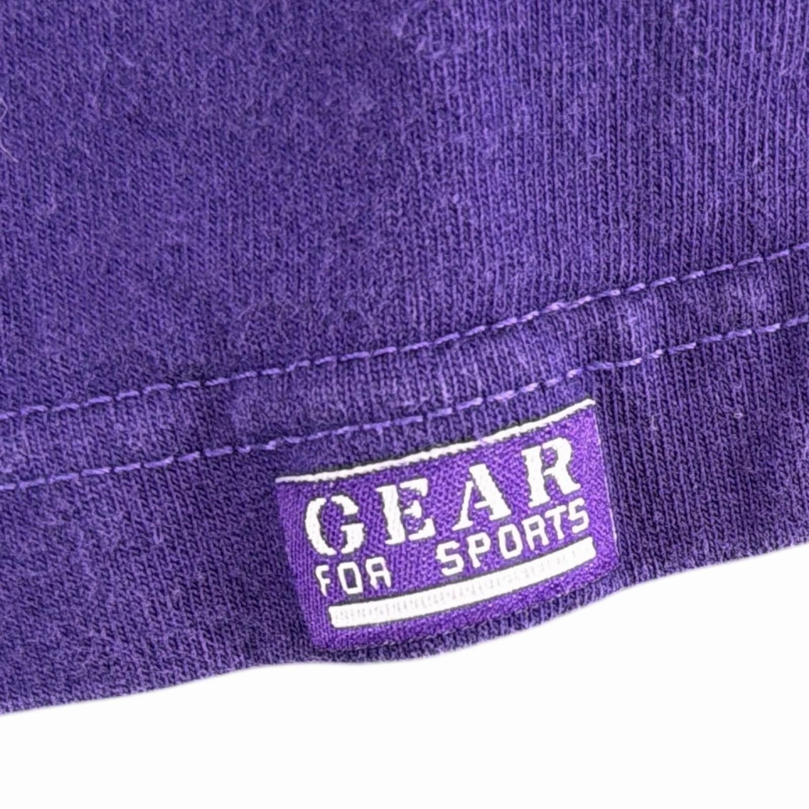 Vtg Purple Cotton T Shirt Lined Sleeves Neck Crew Mens Sz XL Made USA