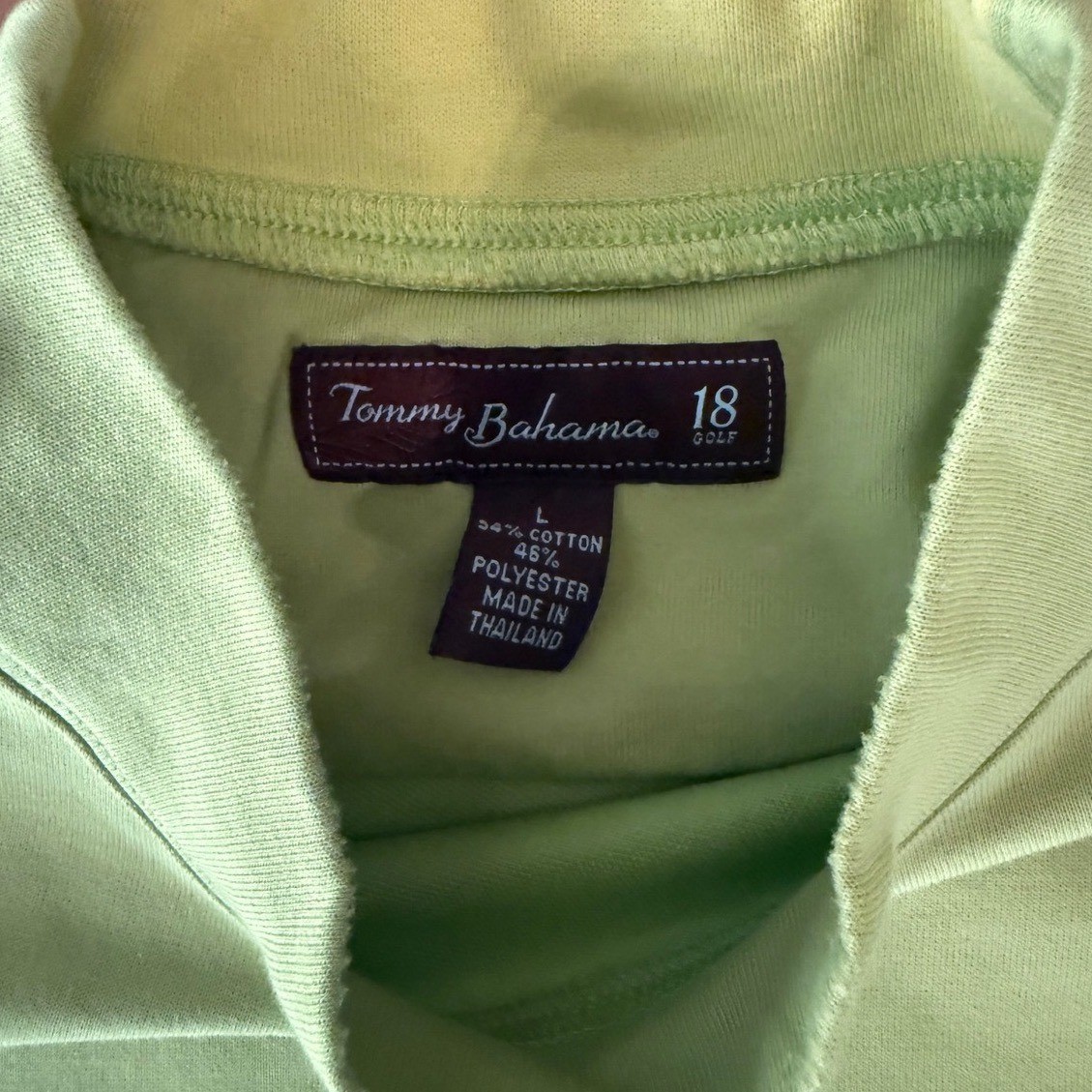 Tommy Bahama 18 Golf Mens Shirt L Cotton Yellow Short Sleeve Turtle Neck RACK