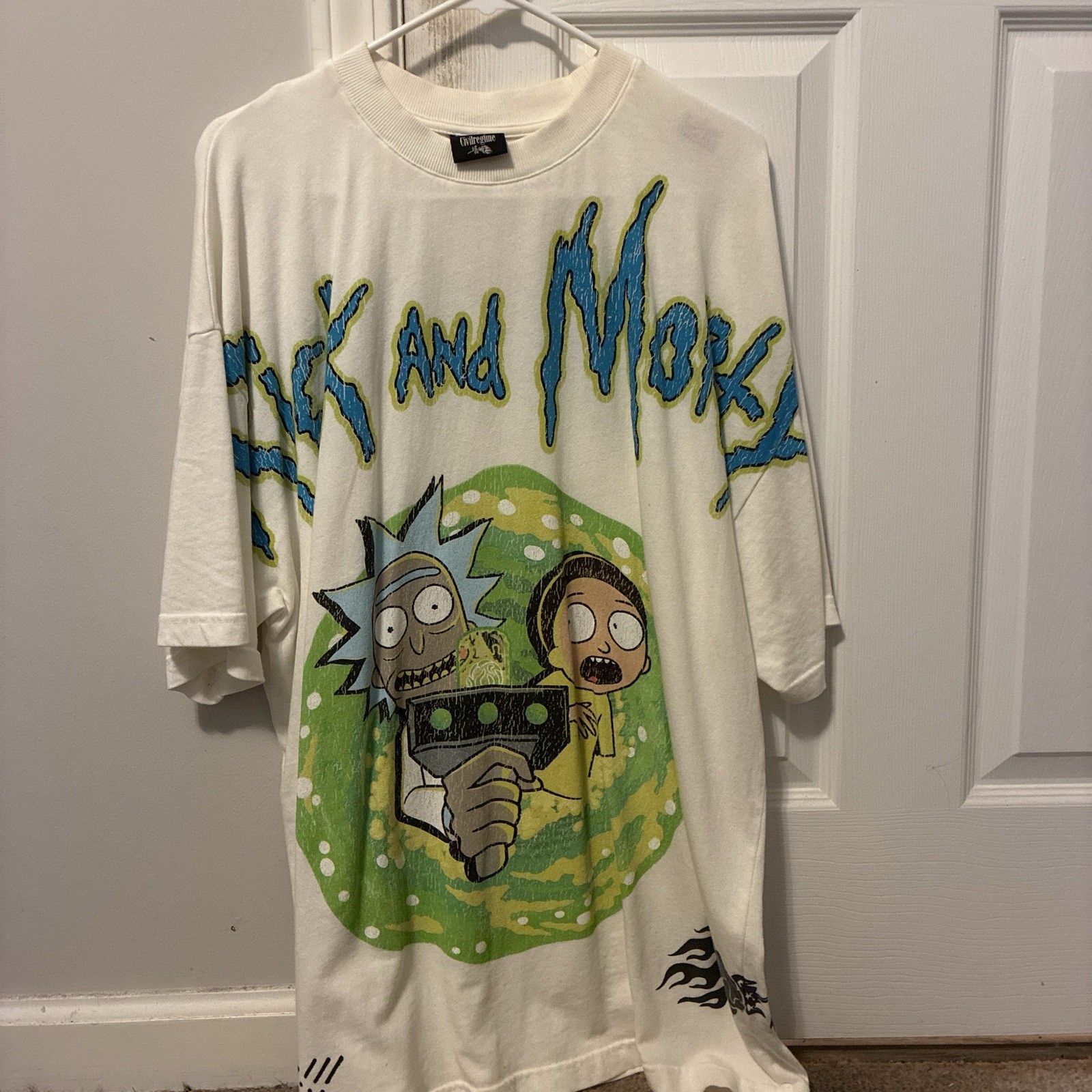 Civil Regime x RICK AND MORTY CHAOS CLASSIC OVERSIZED TEE, SIZE SMALL