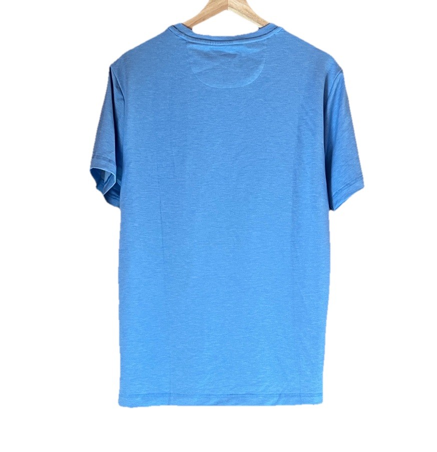 Lands&rsquo; End Blue Stretch Recycled Classic Fit Crew Neck Short Sleeve Tee Size S