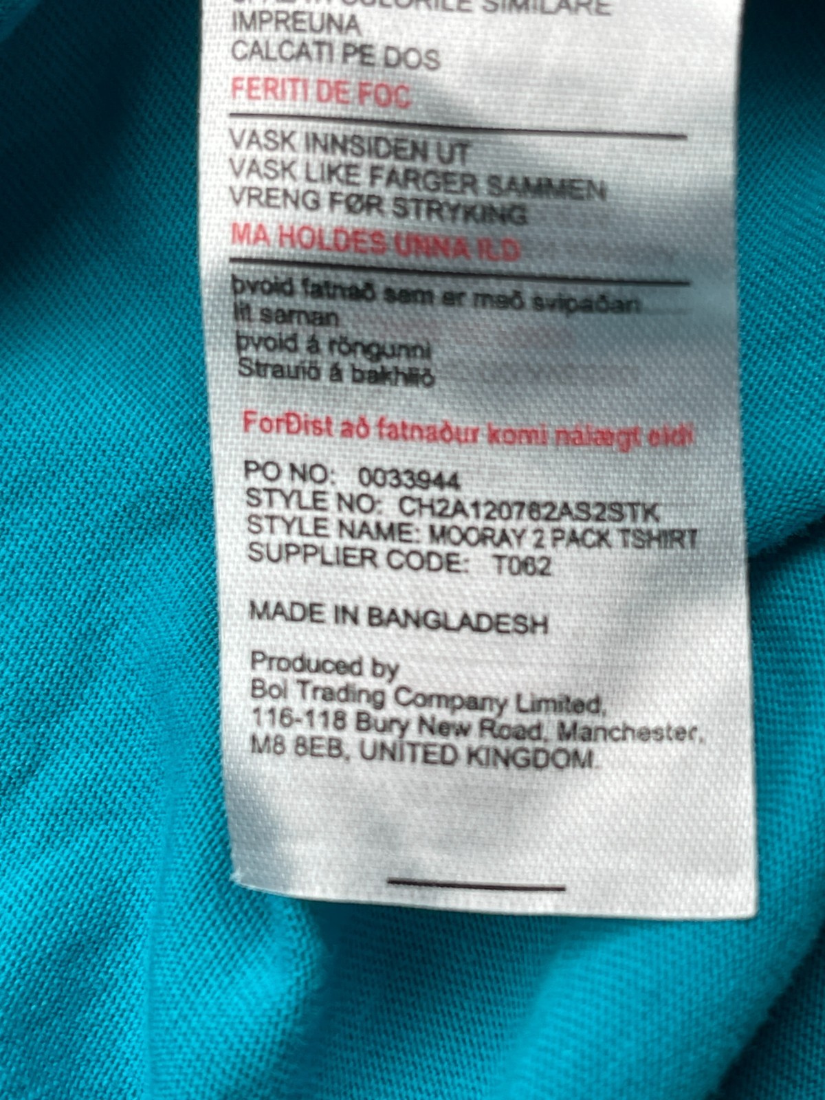 CROSSHATCH Black Label Aqua Green Short Sleeve T-Shirt Size MEDIUM