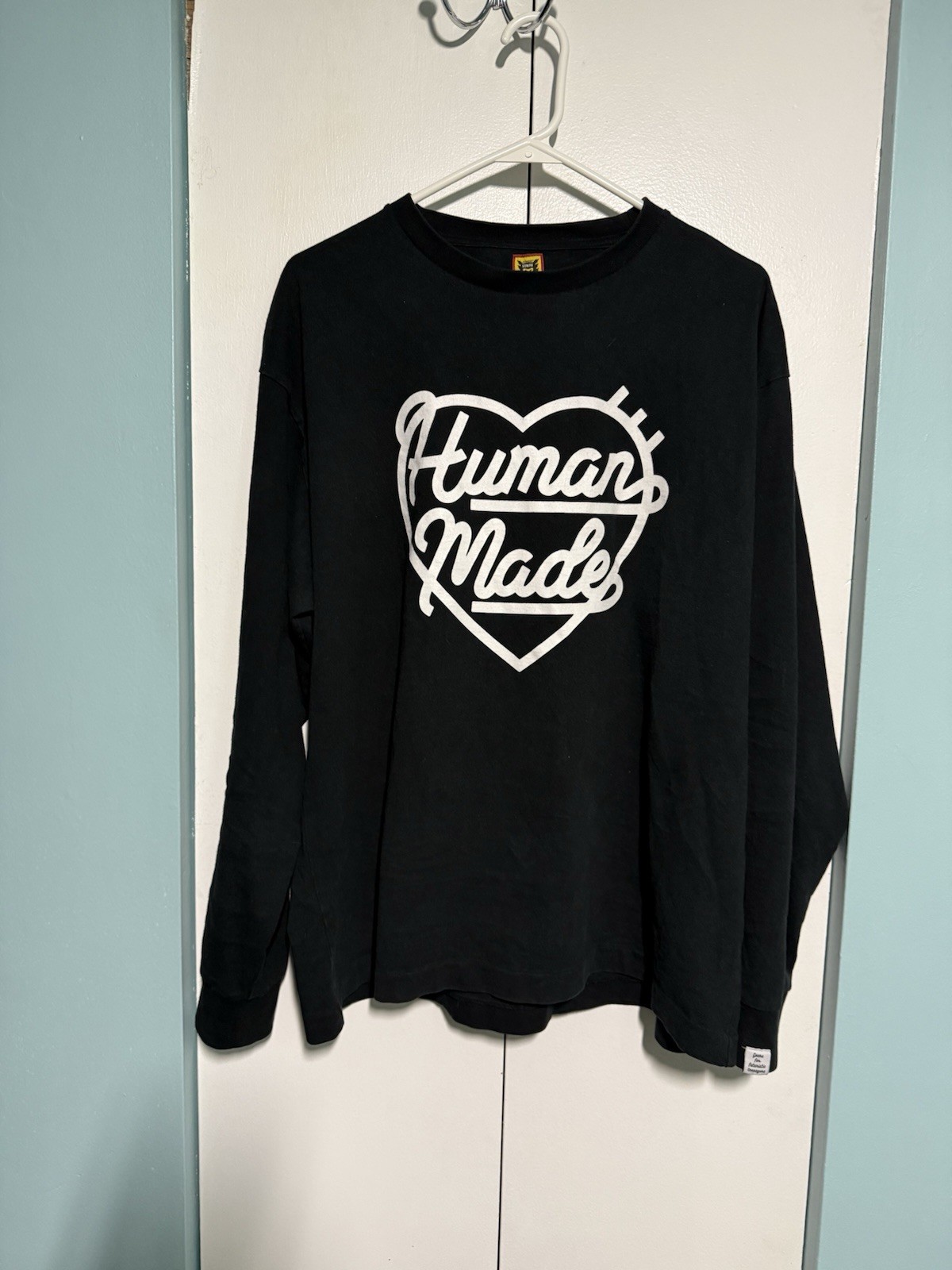Human Made Heart Logo Long Sleeve T-Shirt Mens XL Black NIGO Japanese Streetwear