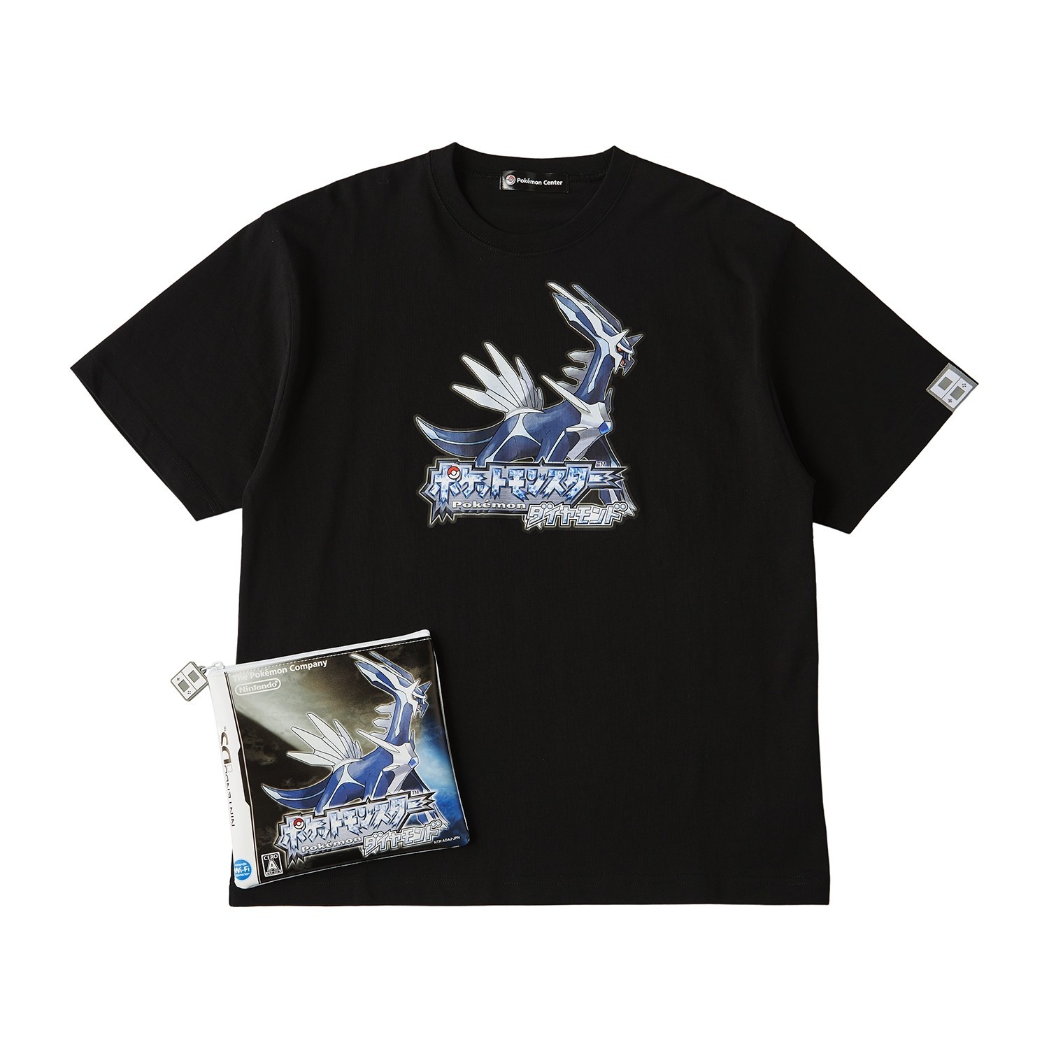 Pokemon Center T-Shirt & Pouch Set Diamond Version DS Official Japan M/L NEW PSL