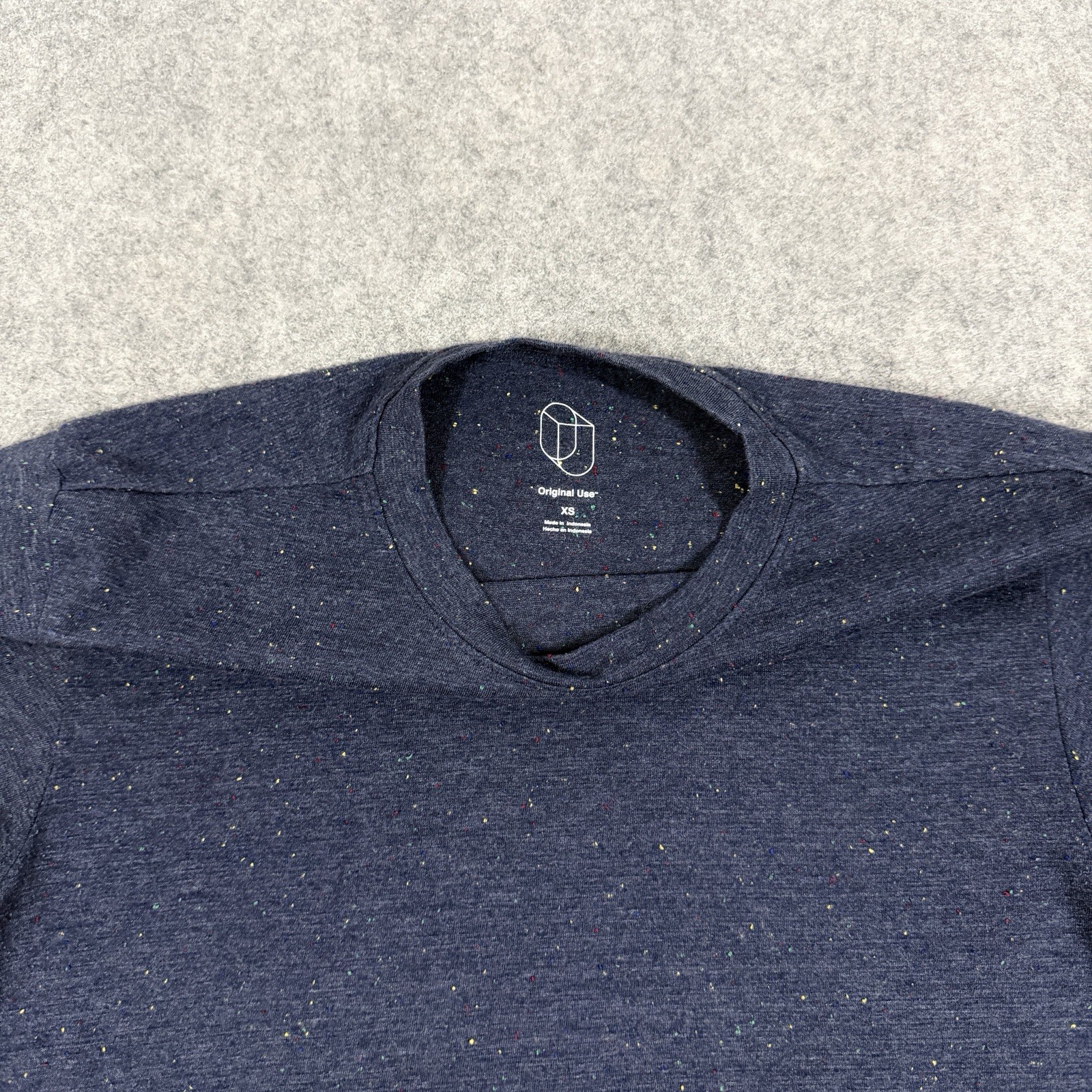 Original Use Casual Short Sleeve Pullover T-Shirt Men&rsquo;s Size XS Blue Speckled