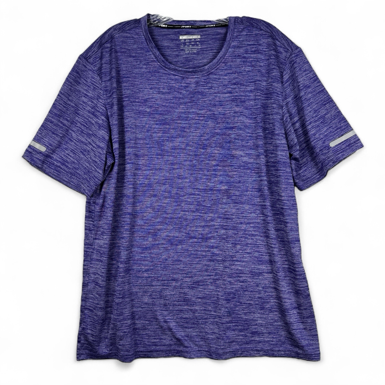 Mens Size L Large Workout Shirt Short Sleeve Quick Dry Shirt Running Reflective