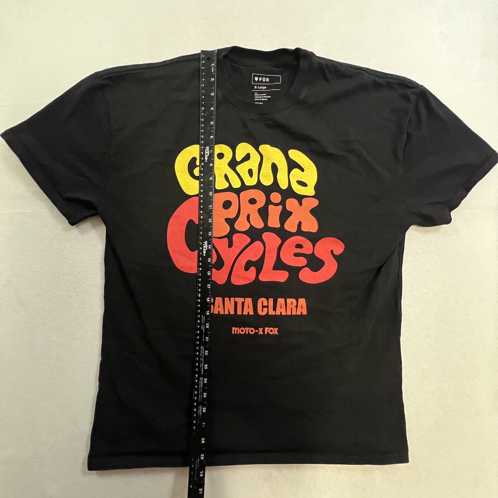 Fox Racing T-Shirt Mens XL Black Motocross BMX Grand Prix Cycles Santa Clara Tee