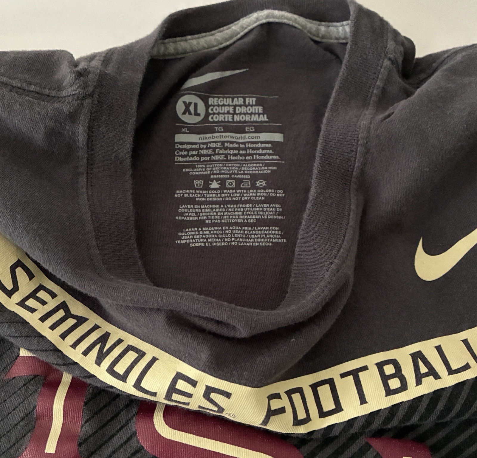 Nike T-Shirt Florida State Seminoles Football Men Size XL National Champions FSU