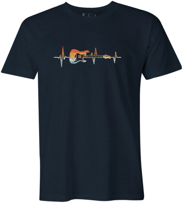 Guitar Heartbeat Rocker Tee – Choose Your Size & Color!