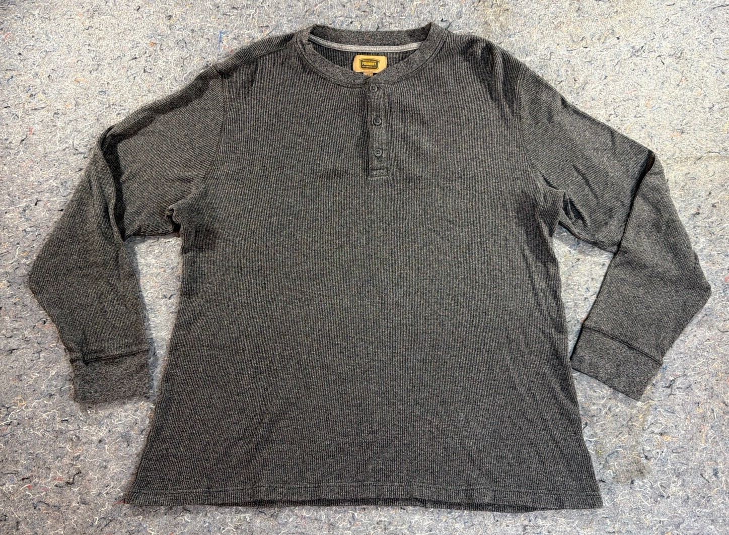 The Foundry Supply Co. Men&rsquo;s XLT Long Sleeve Thermal Henley Shirt Grey