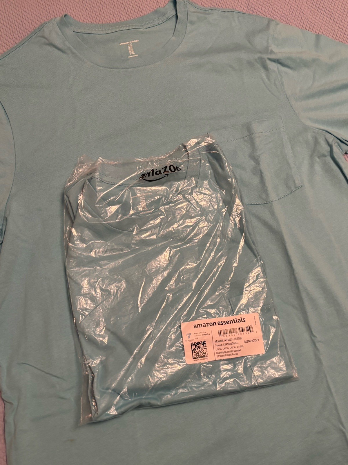 NWT Amazon Essentials Men&rsquo;s XL Slim Fit 2 Pk Short Sleeve COTTON T Shirts NeW