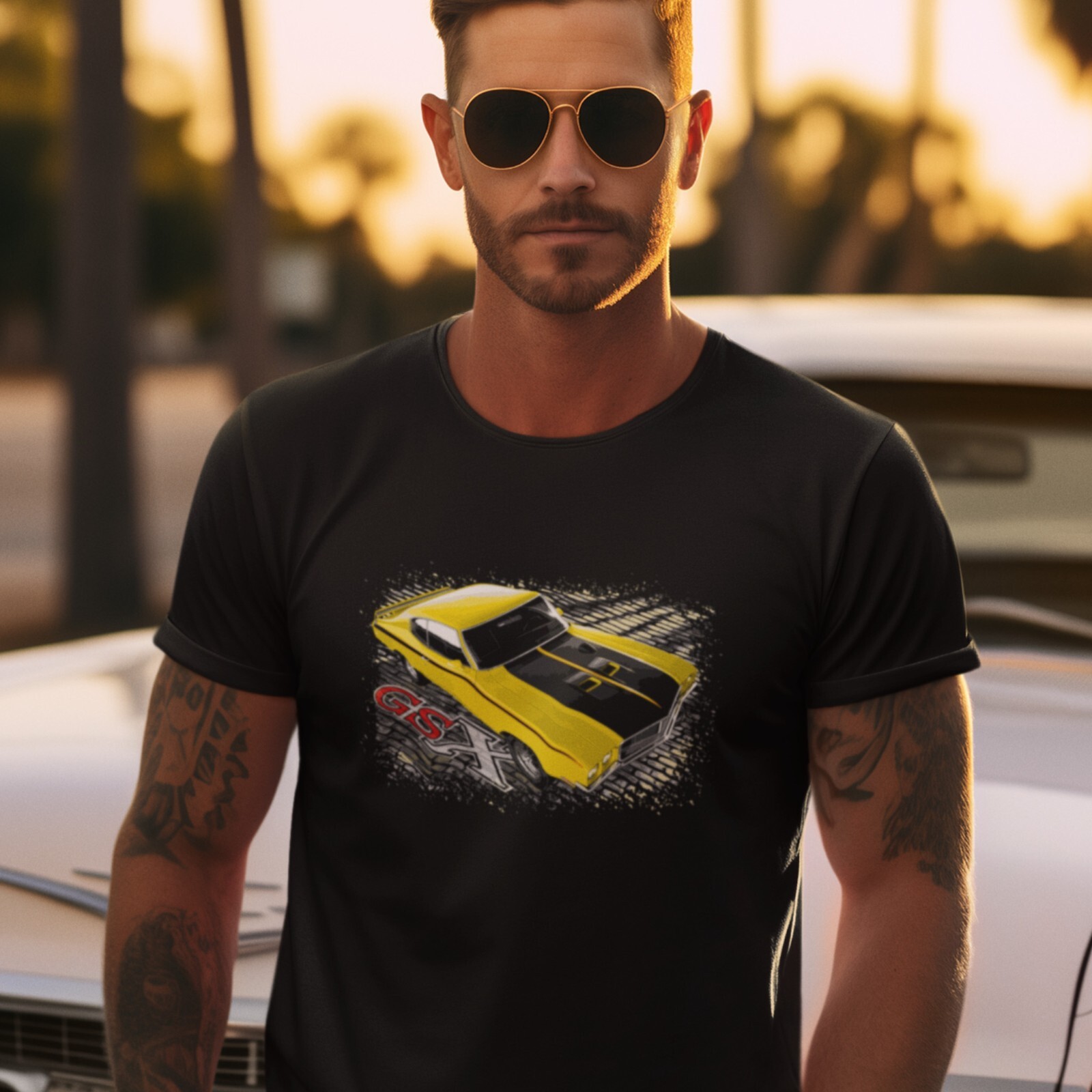Classic Car Shirt featuring a Yellow 1970 Buick GSX, 70&rsquo;s Muscle Car