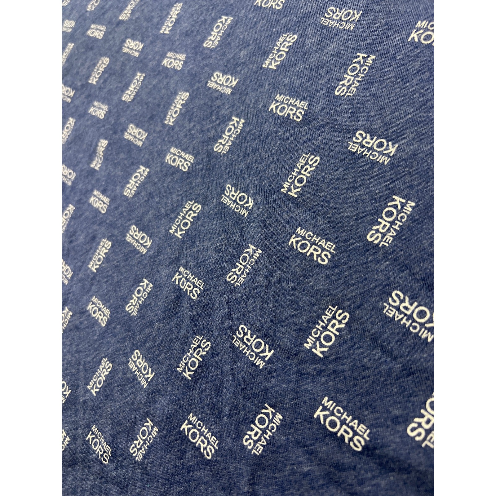 Michael Kors Men&rsquo;s Allover Print Indigo Blue White Shirt Tee Size Large L New