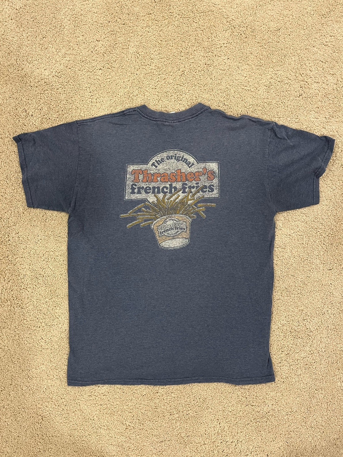 Thrasher&rsquo;s French Fries Rehoboth Beach Delaware T-Shirt Navy Blue Large Gidan