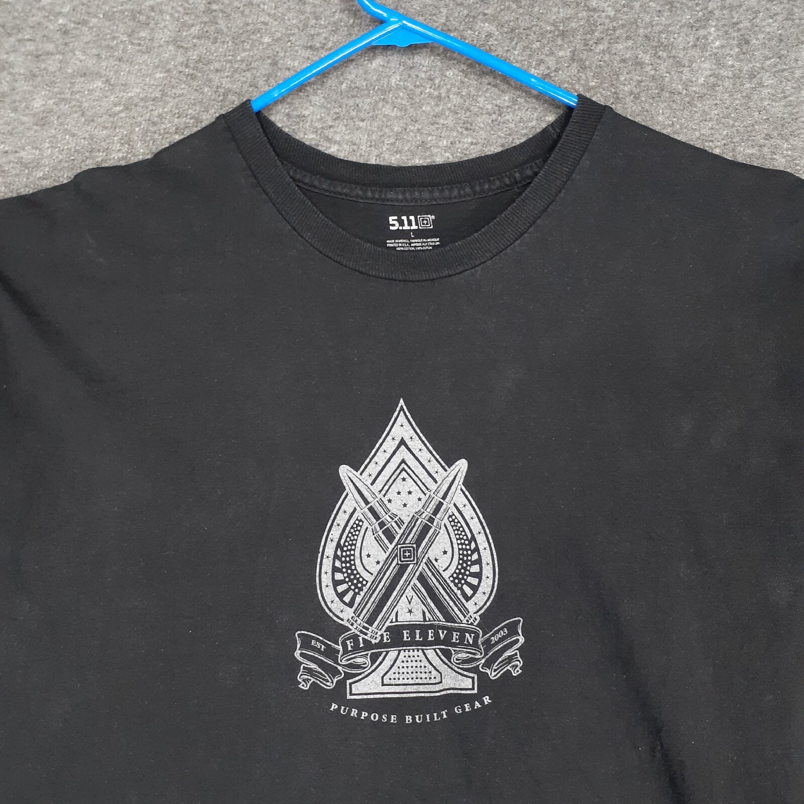 5.11 Tactical purpose built gear Shirt Adult L black Short Sleeve mens casual