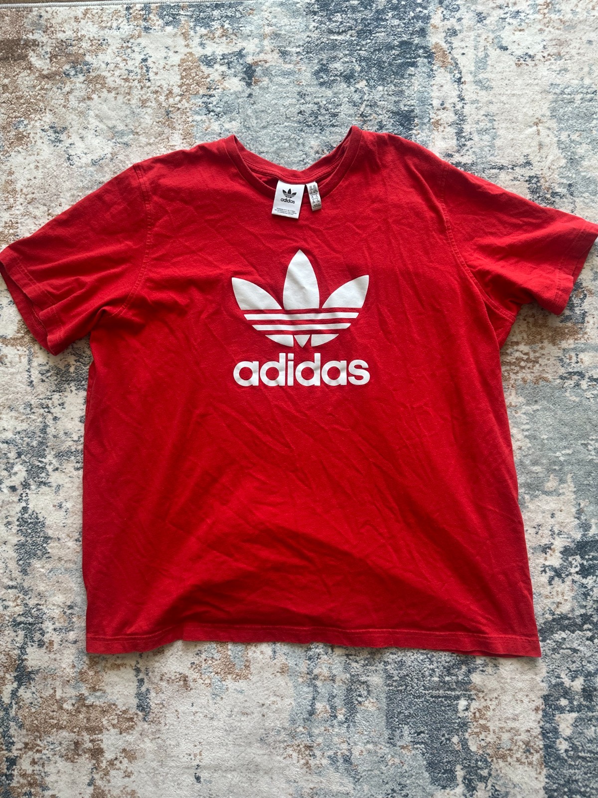 Adidas Originals Men&rsquo;s Red White Big Trefoil Logo Tee 2XL