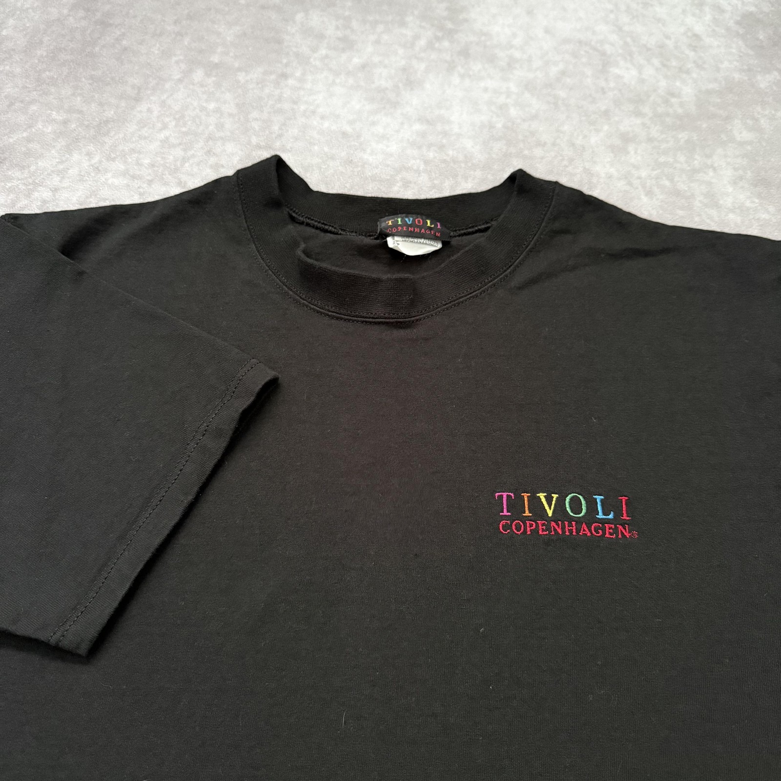 Vintage Tivoli Copenhagen Shirt Mens M Black Amusement Park Souvenir Tee