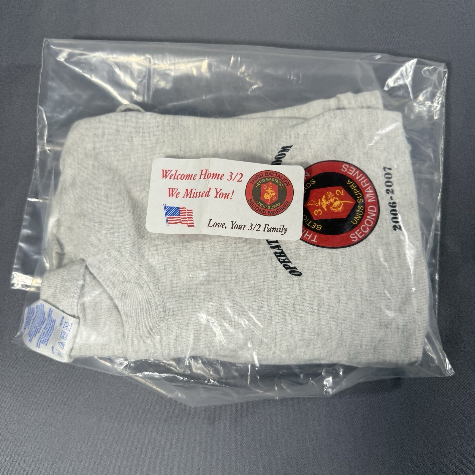 US MARINE CORPS USMC 3rd BATTALION 2d MARINES T-Shirt OIF Welcome Home 2006-07