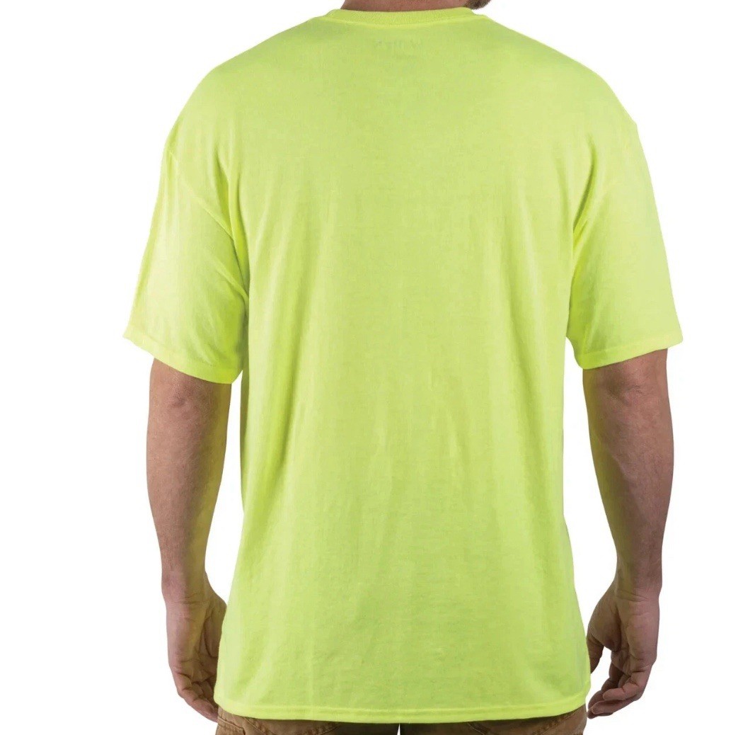 NEW~Walls Short Sleeve Working Man&rsquo;s Pocket Tees (2-Pack)~ XL Hi-Vis Green