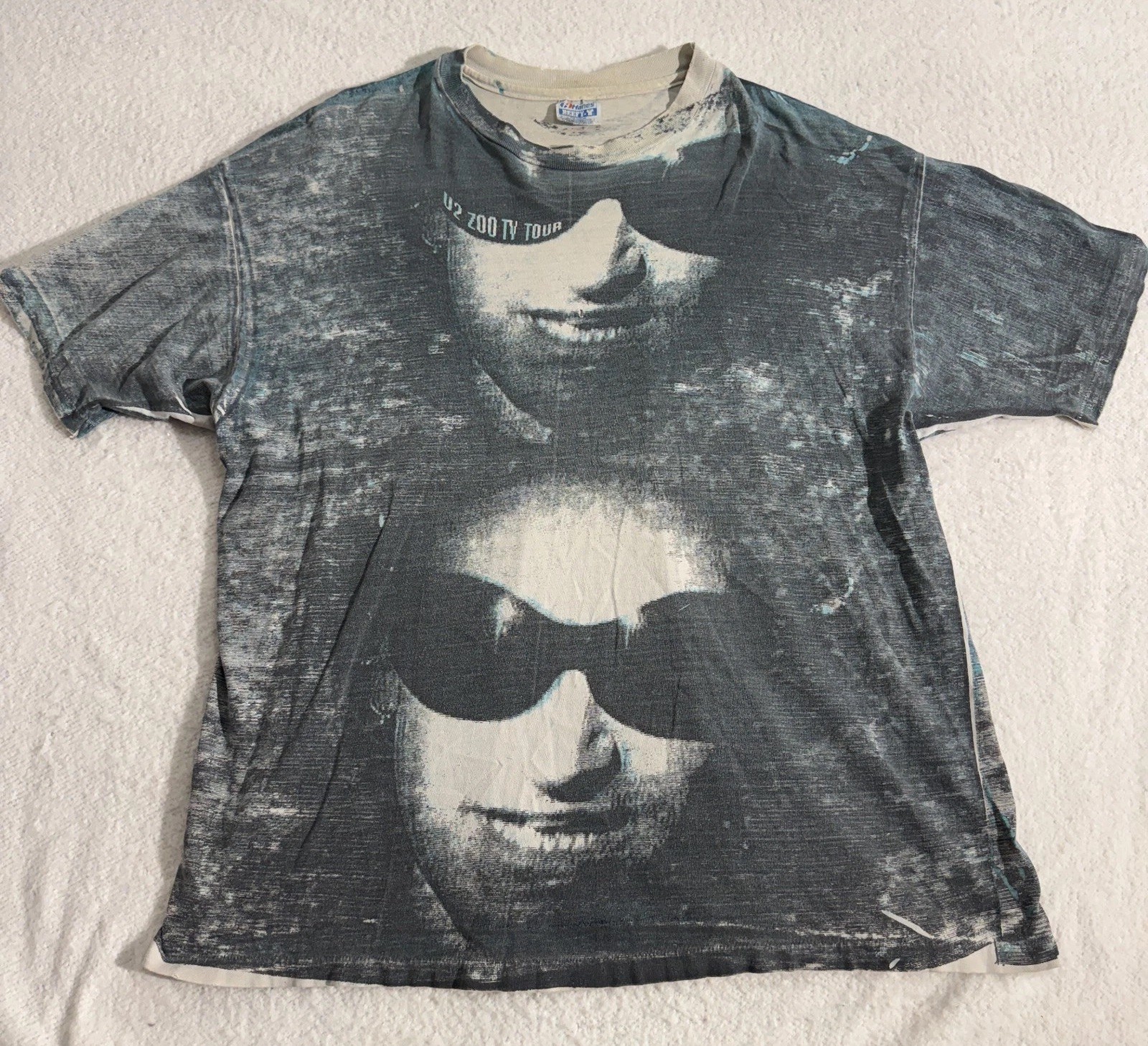 Size 2XL – U2 Zoo TV Tour 1992 Vintage Original Shirt AOP Bono Fly Achtung Baby