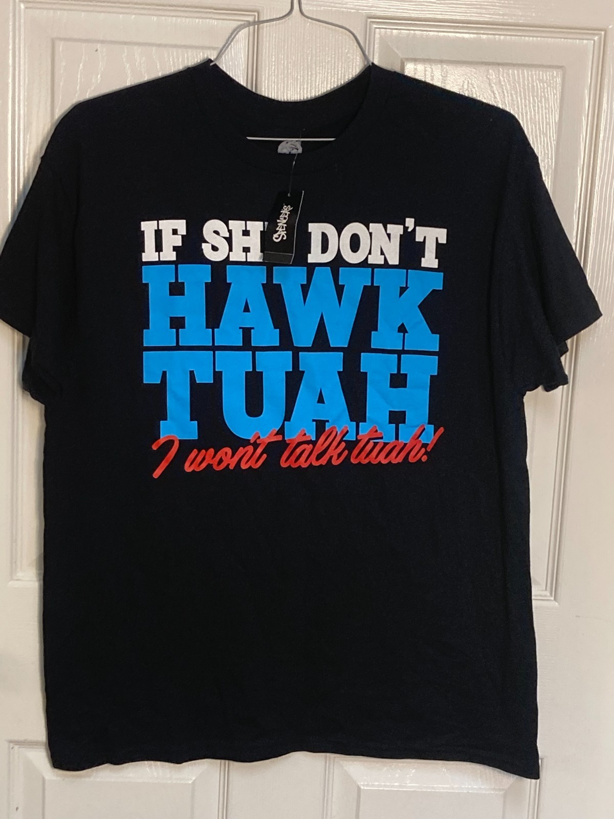 Men&rsquo;s tee shirt New With Tags Hawk Tuah by Haliey Welch Brand black size Large