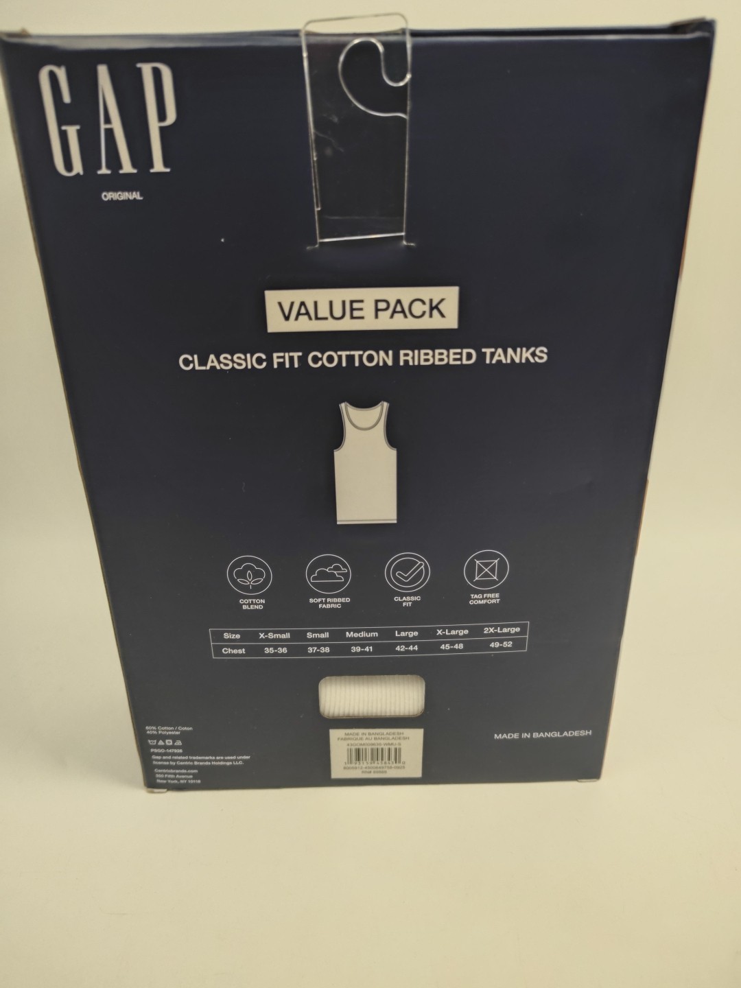 Gap 5 Pack Cotton Ribbed Classic Fit Tank Tops Black White & Gray Size Small New