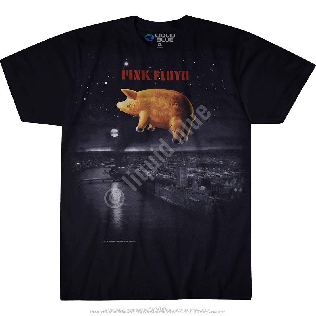 PINK FLOYD-PIGS OVER LONDON-T-SHIRT M-L-XL-2X Gilmour,Waters,Barrett,