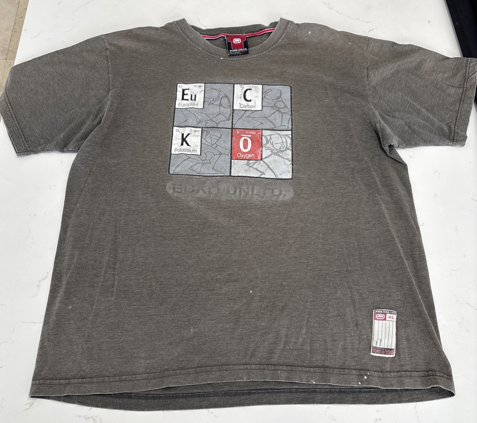 VTG Y2K Echo Unltd Shirt Men&rsquo;s XL Gray Ecko Basic Elements Design