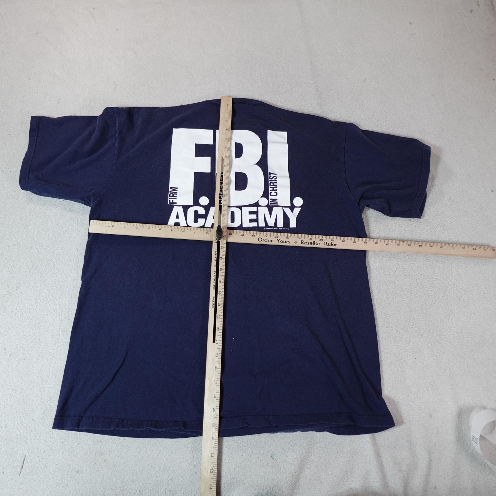 FBI Jesus Christ Shirt Mens 2XL Blue Tultex Firm Believer In Christ Academy Tee