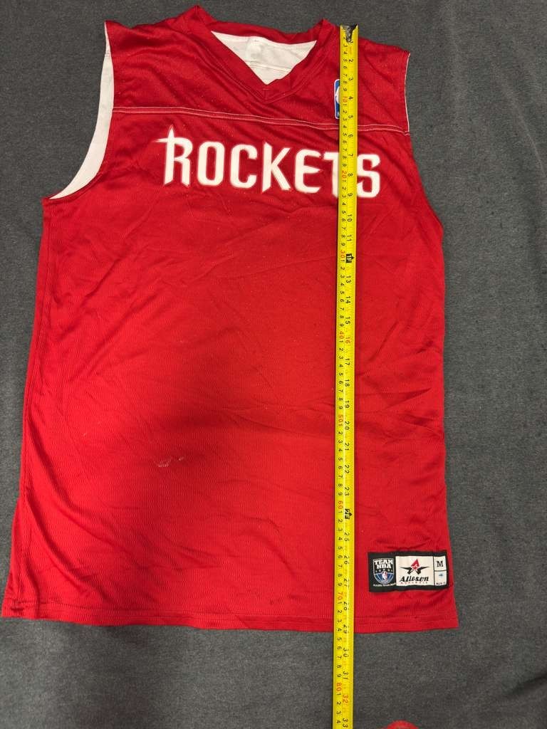 Houston Rockets Jersey Men M Red Alleson Athletic NBA Sleeveless Basketball Tank