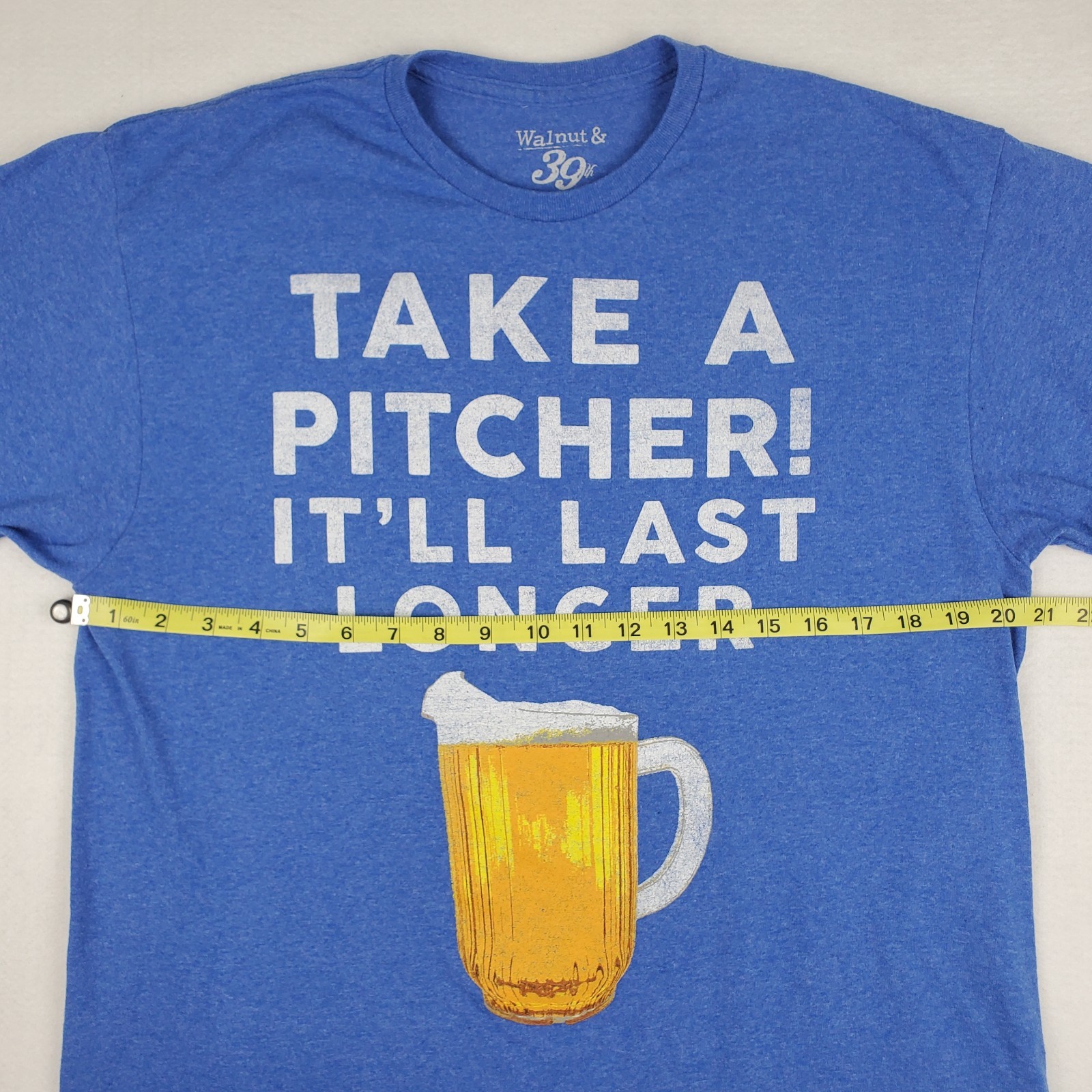Take A Pitcher It&rsquo;ll Last Longer T-Shirt Size L Graphic Tee Cotton Poly Beer Pun