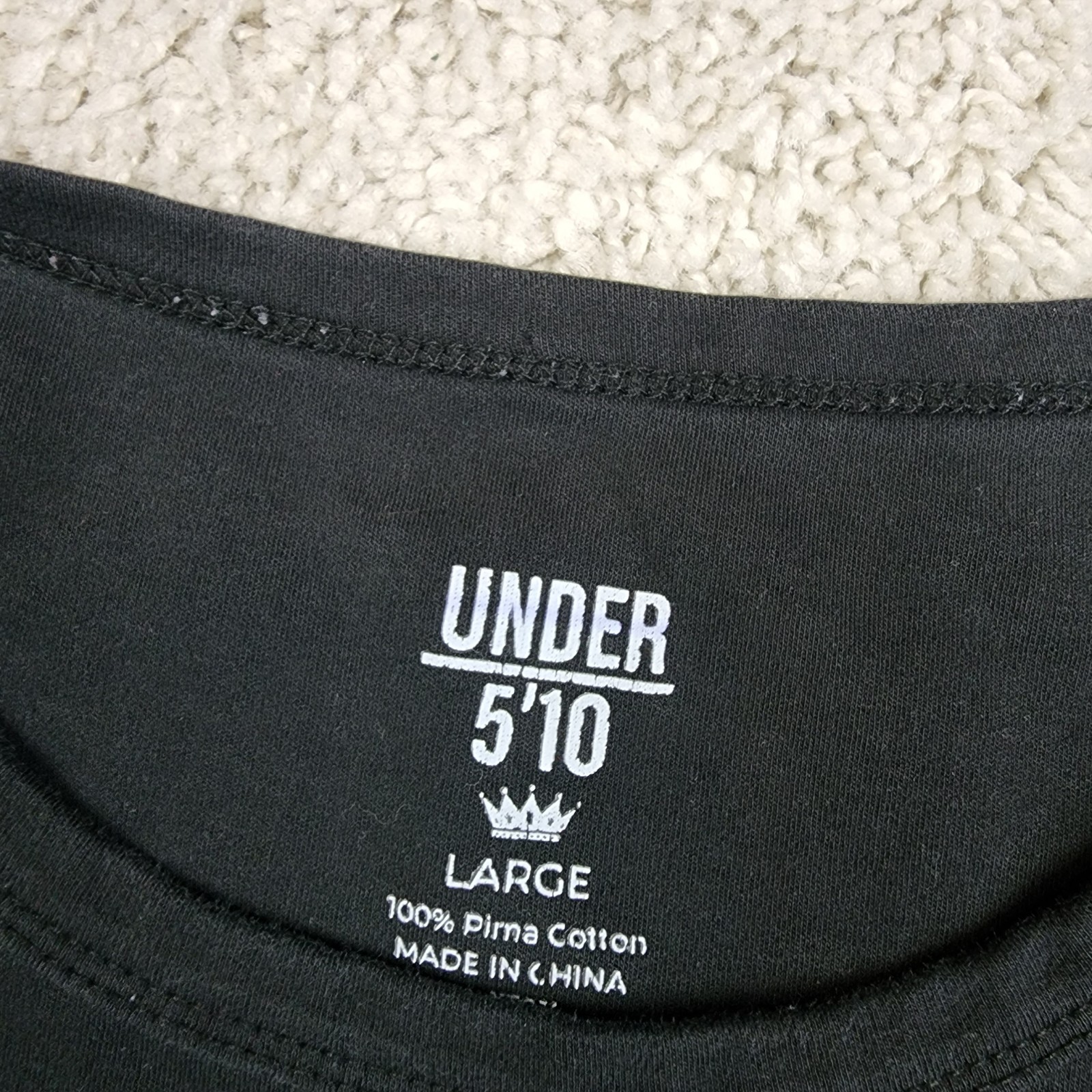Under 510 Shirt Mens Size Large Black Pima Cotton Clean Casual Travel Soft Dad