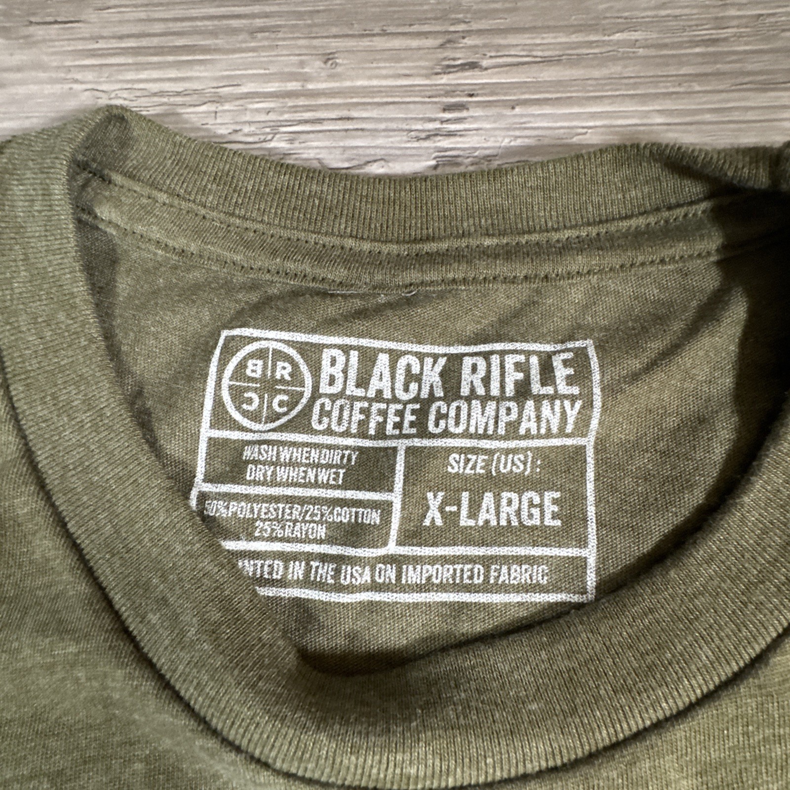 Black Rifle Coffee Company Coffee or Die T-Shirt Snake Military Green Size XL